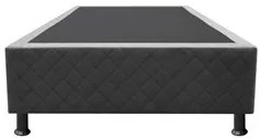 Base Box para Cama Solteiro 88x188cm Liz S05 Suede Bordado Cinza - Mpo