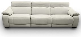 Sofá Elétrico Sala de Estar Reclinável Concepción U076 308cm Modulado Botão Elétrico Couro Bege Claro G49 - Idea Relax By Natuzzi Group
