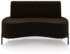 Sofá Living Decorativo 2 Lugares 1,35M Katara Pés de Ferro Veludo Marrom G33 - Gran Belo