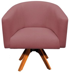 Poltrona Decorativa Giratória MM30 Kit 2 Stella Linho Whisky Rosê D03 - D'Rossi