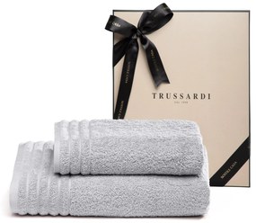 Jogo de Banhão 2 Peças Trussardi 100% Algodão Imperiale c/ Caixa de Presente Sottile Casa - Gelo  Gelo