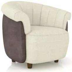 Poltrona Sala de Estar Pé Madeira Lykan Linho Bege/Caramelo Z32 - Mpoz