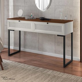 Aparador com Pé de Ferro Iron 136cm Imbuia/Bege/Preto - Vizzato - Bege