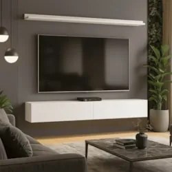 Bancada Suspensa e Prateleira 197cm Slat Z49 Branco - Mpozenato