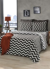 Jogo de Cama Chevron Grafite Casal 4 Peças