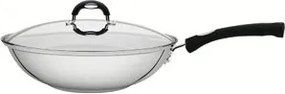 Wok Tramontina Astro Silicone 28cm 3,3L em Aço Inox Fundo Triplo Indução
