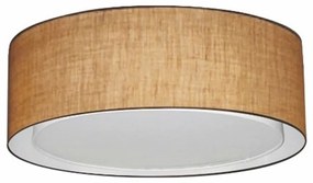 Plafon Duplo Cilíndrico Md-3038 Cúpula em Tecido 80x30cm Palha - Bivolt