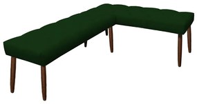 Banco de Canto Estofado Sira Suede Pés Palito Castanho C05 - D'Rossi - Verde