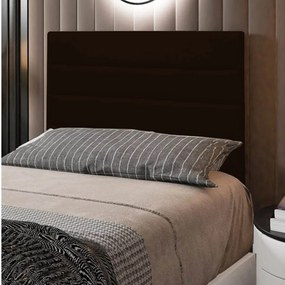 Cabeceira Solteiro Cama Box 90cm para Quarto Rubi Suede M11 - D'Rossi - Marrom