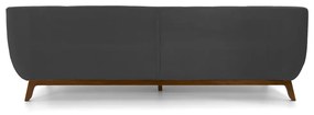 Sofá 3 Lugares Odeon D07 230cm Base Madeira Veludo Cinza - D'Rossi