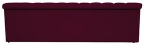 Recamier Baú Estofada Mel 160 cm Queen Size Com Capitonê Suede Bordô - ADJ Decor