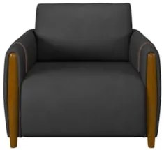 Poltrona Decorativa para Sala de Estar 98cm Amaranto Z32 PU Preto - Mp