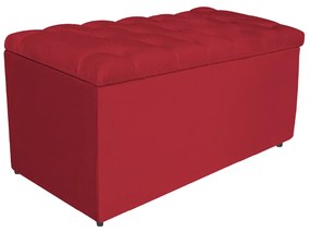 Calçadeira Estofada Liverpool 90 cm Solteiro Suede Vermelho - ADJ Decor