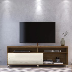 Rack TV 75Pol 182cm Bancada para Sala Nerion Naturale/Off White M20 - D'Rossi