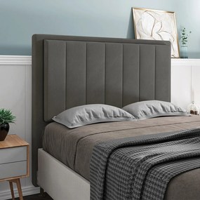 Cabeceira Opala Para Cama Box Casal 140 cm Suede M11 - D'Rossi - Grafite