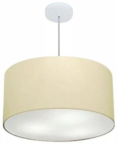 Lustre Pendente Cilíndrico Md-4101 Cúpula em Tecido 60x30cm Algodão Crú - Bivolt
