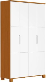 Guarda-Roupa Luna 4 Portas - Branco e Savana