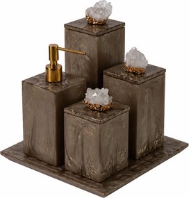 Conjunto 4 pçs Naturalle Cristal Dourado - Champagne - Gold  Champagne - Gold