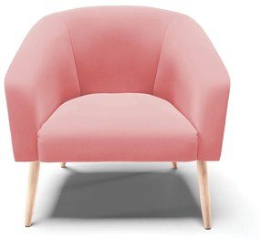 Poltrona Decorativa Pé Palito Natural Kit 2 Stella Suede D03 - D'Rossi - Rose