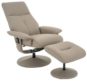 Poltrona de Massagem Reclinável Arizona Giratória com Puff para os Pés Pu Fendi G56 - Gran Belo
