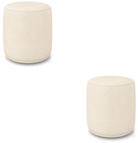 Puff Redondo Orgânico para Sala kit 2 Malu Sintético M11 - D'Rossi - Bege