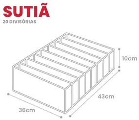 Kit Com 3 Organizadores de Gaveta Invisíveis Para Sutiãs - 8 nichos