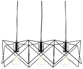 Pendente Retangular Aramado Porta Soquete 58X27X27Cm 3 X E27 Metal | O... (CAFÉ / COBRE BRILHO)