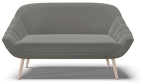 Namoradeira 02 Lugares Giovana Suede Grafite Pés Palito Natural - D'Rossi
