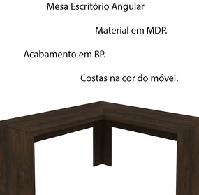 Mesa Angular para Escritório Home Office ME4116 MDP Rustico G69 - Gran Belo