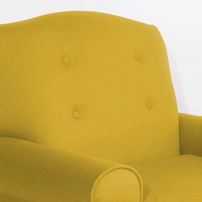 Poltrona da Vovó Lucy Decorativa Luxo Suede Amarelo