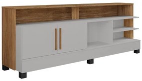 Rack Taípe Off White/Cinamomo – Bechara Móveis