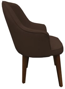 Kit 2 Poltronas Lorem Suede Pés Chanfrado Tabaco C05 - D'Rossi - Marrom