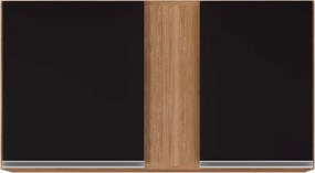 Armário Aéreo de Cozinha Lavanderia 02 Portas Agata 100 cm L06 - D'Rossi - Castanho e Preto