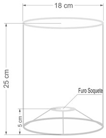 Cúpula em tecido cilíndrica abajur luminária cp-4012 18x25cm branco