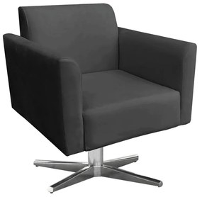 Kit 02 Poltronas Giratória Marisa Suede Base Cromada D03 - D'Rossi - Preto