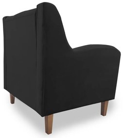 Poltrona Decorativa Munique Pés Palito Suede Preto - Sheep Estofados
