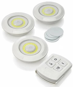 Kit 3 Luminária Lâmpada Led Spot Sem Fio Controle Remoto Para Quarto Cozinha Sala Jardim Escritório Closet Guarda Roupa Armário