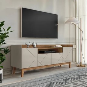 Rack Adria 1.80 Off White/Cedro - Casa D Móveis