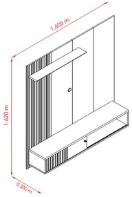 Bancada Suspensa Aurora Cumaru/Opala - Madetec Móveis