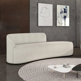 Sofá 4 Lugares Orgânico 220 cm Morgan Bouclê - Verde - Off White