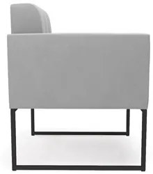 Sofá Namoradeira e 1 Poltrona Base Industrial Preto Ana Suede Cinza -