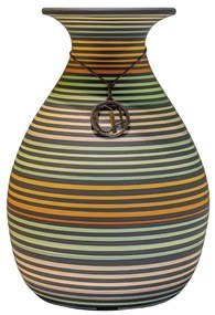 Vaso Bojudo com Aba Decorativo em Cerâmica - Maruaga Listrada Fosco  Kleiner