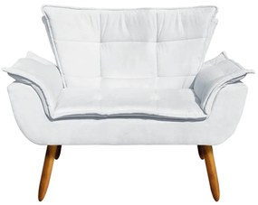 Sofá Namoradeira e 2 Poltronas Giratória MM30 Opala Suede D03 - D'Rossi - Cinza
