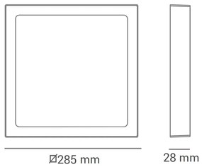 Luminária De Sobrepor Quadrado 24W 4000K Led Bivolt 30X30X4Cm Plafon |... (Branco)