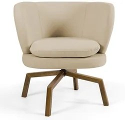 Poltrona Decorativa Sala de Estar Melissa Base Ka Giratória Castanho C