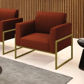 Poltrona Sala Estar Industrial Alta Dourado Marisa Bouclê D03 - D?Rossi - Terra