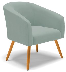 Poltrona Decorativa Pé Palito Castanho Stella Cotelê Ext/Veludo D03 - D'Rossi - Menta