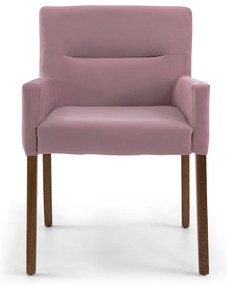 Poltrona Angel Veludo Rose B-305 Base de Madeira D07 - D'Rossi