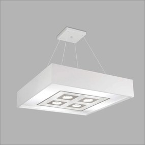 Pendente Quadrado Focus C/ 04 Box 4L E27 / 4L Gu10 45X45X12Cm | Usina... (MT-M Mate Metálico)