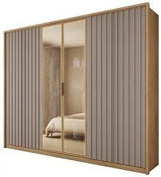 Guarda Roupa Casal 6 Portas 4 Gavetas Turium C01 Buriti/Fendi - Mpozen